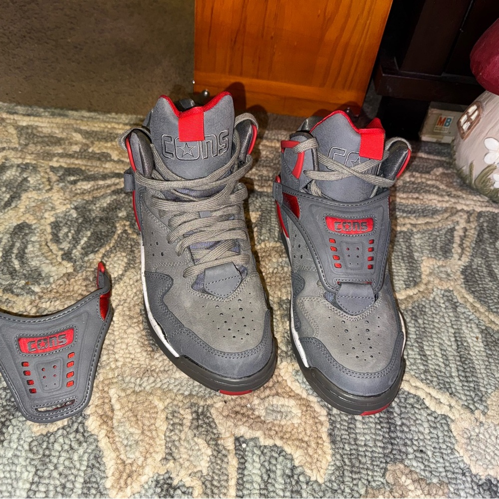 Converse mens High-Top Sneakers - Gray and Red (Brand New)